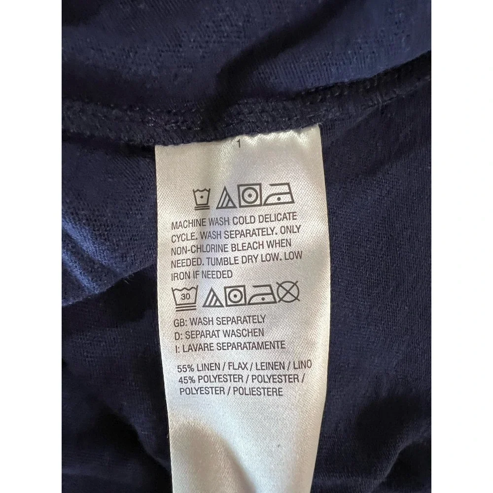 Isaac Mizrahi Live! Bridgehampton Knit Linen Blend V-Neck DARK NAVY NWT SIZE S - Picture 6 of 6